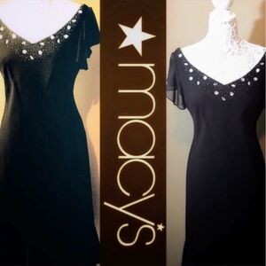 Macys Dress by S.L. Fashions in A Dark Chocolate Brown size Large worn once EUC